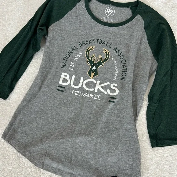 milwaukee bucks raglan t-shirt - Picture 2 of 4